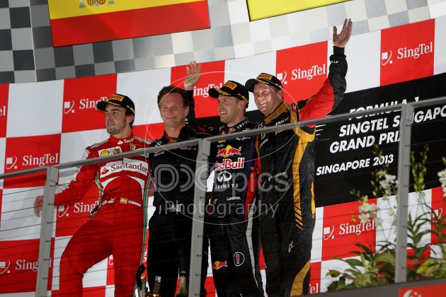 Fernando Alonso (ESP),Scuderia Ferrari, Sebastian Vettel (GER), Red Bull Racing, Kimi Raikkonen (FIN), Lotus F1 Team