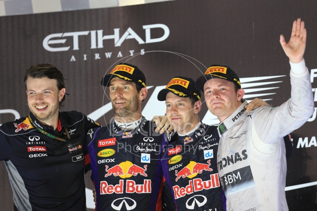 Mark Webber (AUS),Red Bull Racing, Sebastian Vettel (GER), Red Bull Racing, Nico Rosberg (GER), Mercedes