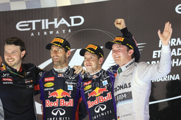 Mark Webber (AUS),Red Bull Racing, Sebastian Vettel (GER), Red Bull Racing, Nico Rosberg (GER), Mercedes